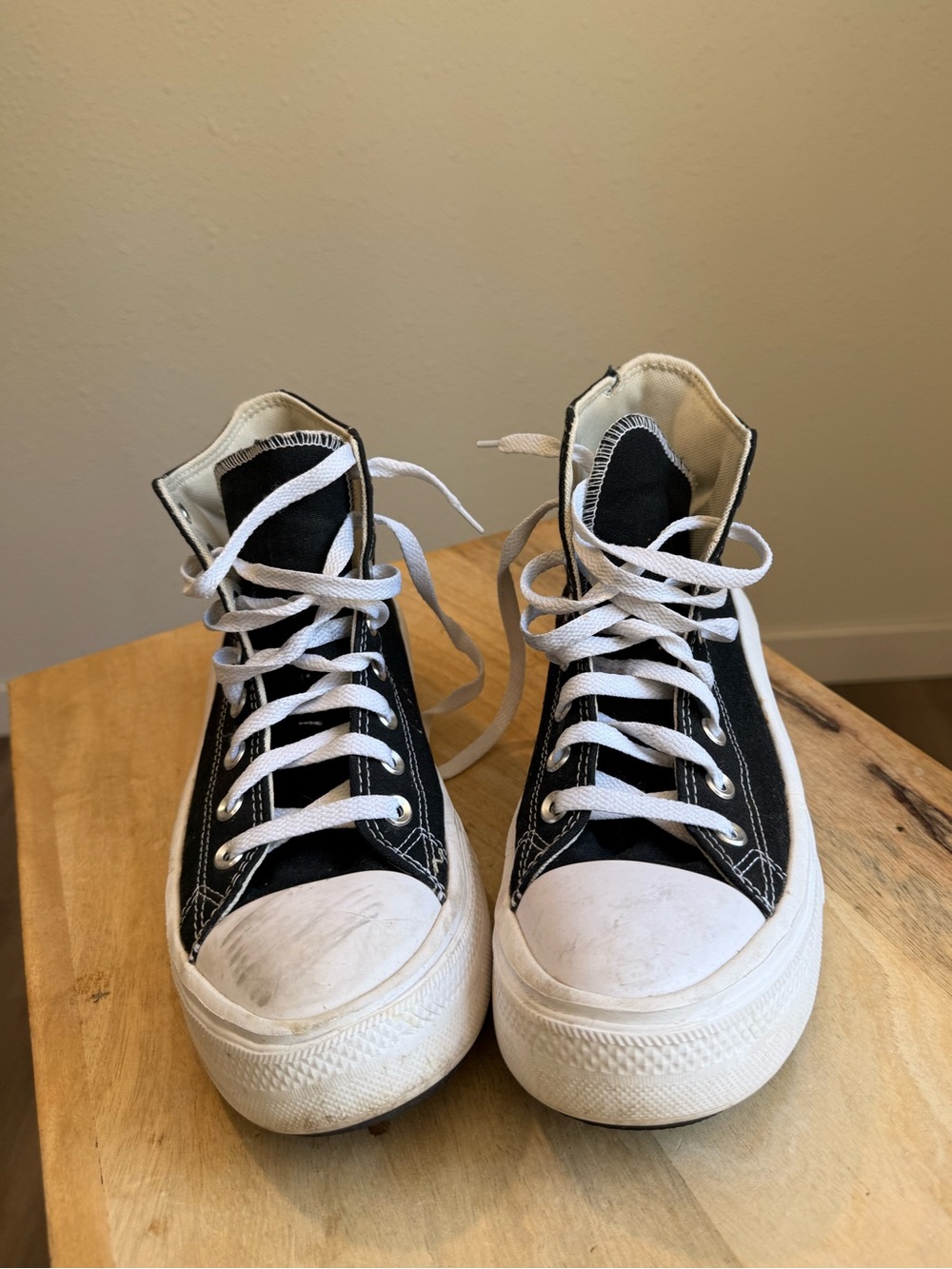 Converse chuck taylor all star move canvas platform high top black white w10.5 - Picture 2 of 9